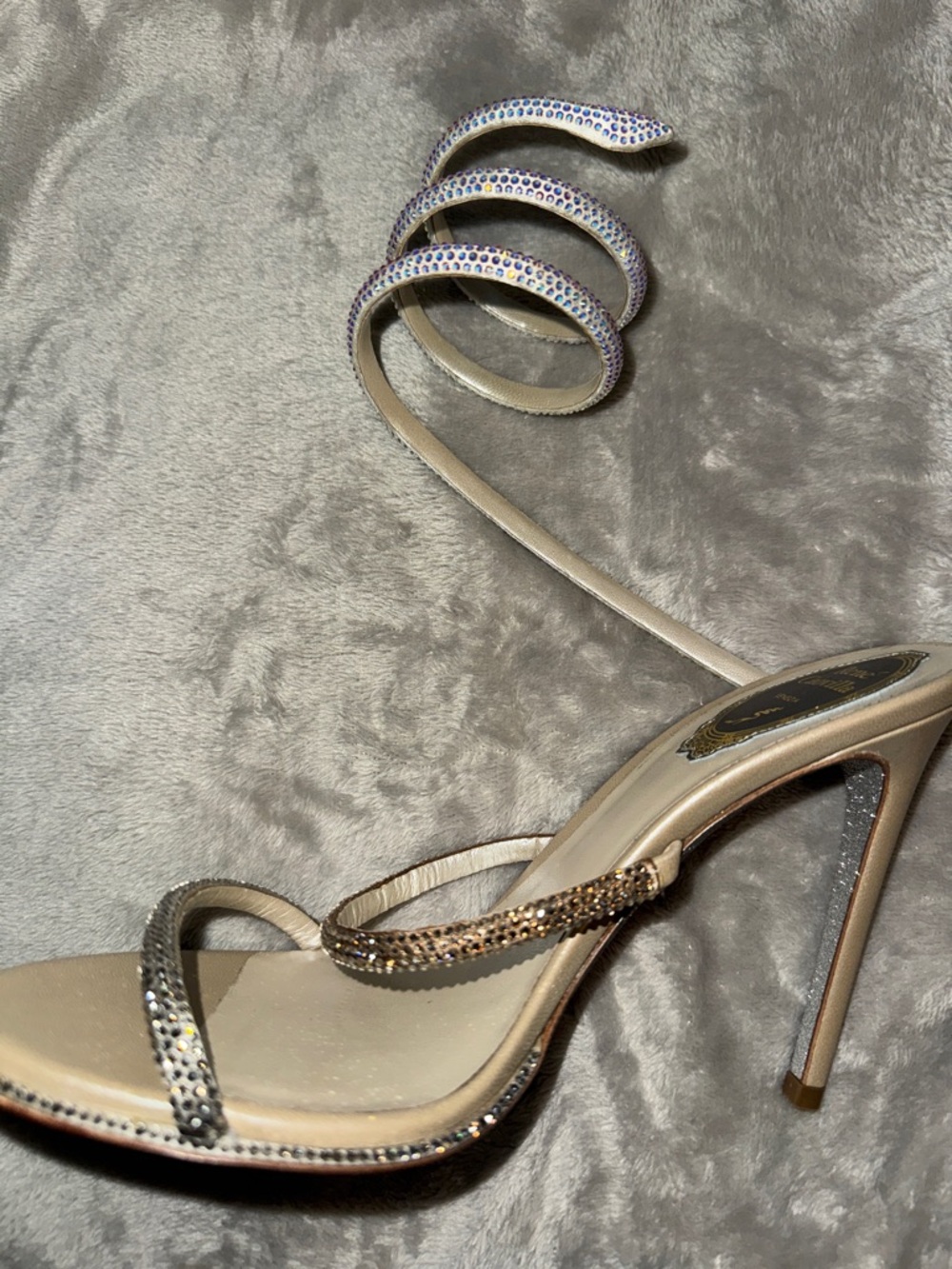 New Rene Caovilla rare Tri color Cleo heels